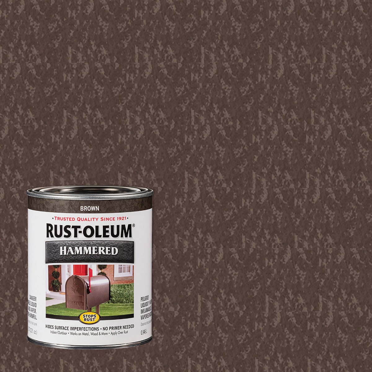 Rust-Oleum Stops Rust Hammered Paint, Brown, 1 Qt.