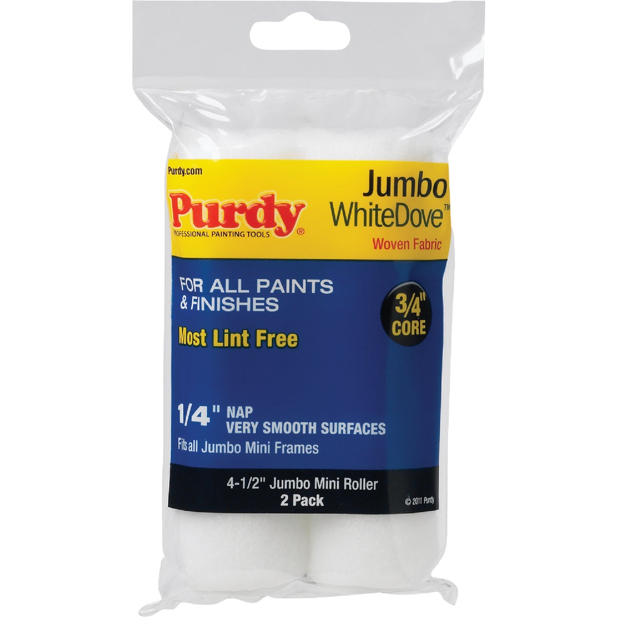 Purdy White Dove 4-1/2 In. x 1/4 In. Jumbo Mini Woven Fabric Roller Cover (2-Pack)