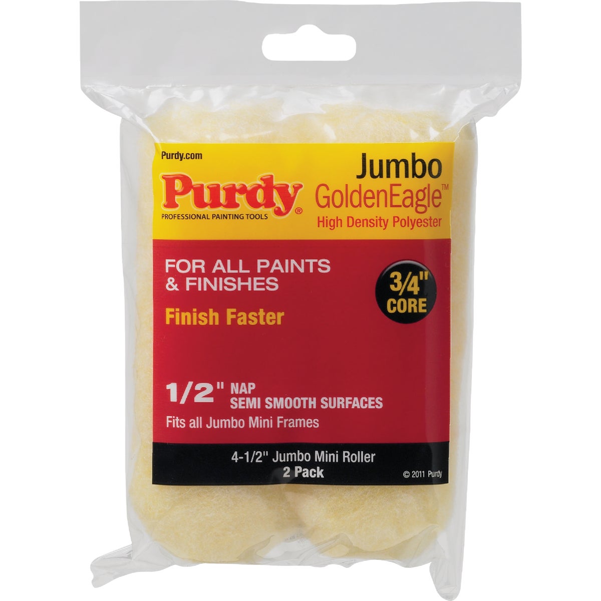 Purdy Jumbo Golden Eagle 4-1/2 In. x 1/2 In. Mini Knit Fabric Roller Cover (2-Pack)