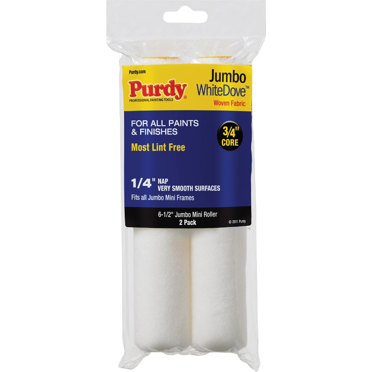 Purdy White Dove 6-1/2 In. x 1/4 In. Jumbo Mini Woven Fabric Roller Cover (2-Pack)