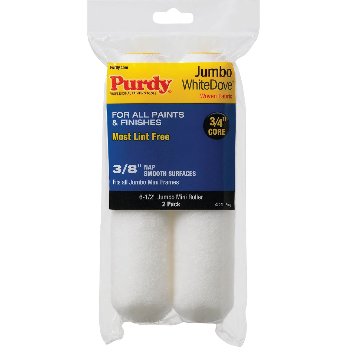 Purdy White Dove 6-1/2 In. x 3/8 In. Jumbo Mini Woven Fabric Roller Cover (2-Pack)