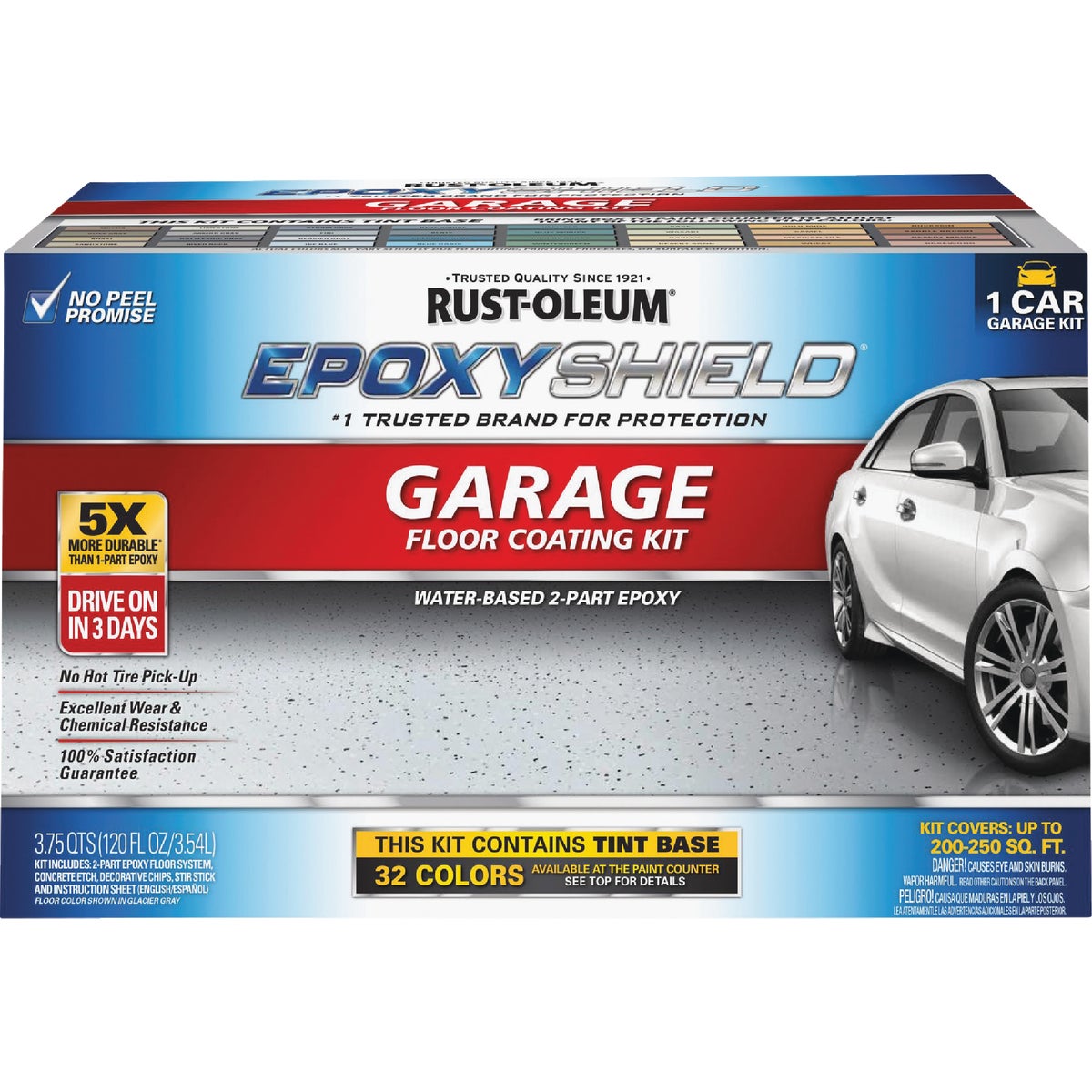 Rust-Oleum EPOXYSHIELD Gloss Garage Floor Coating Kit, Tint Base, 120 Oz.