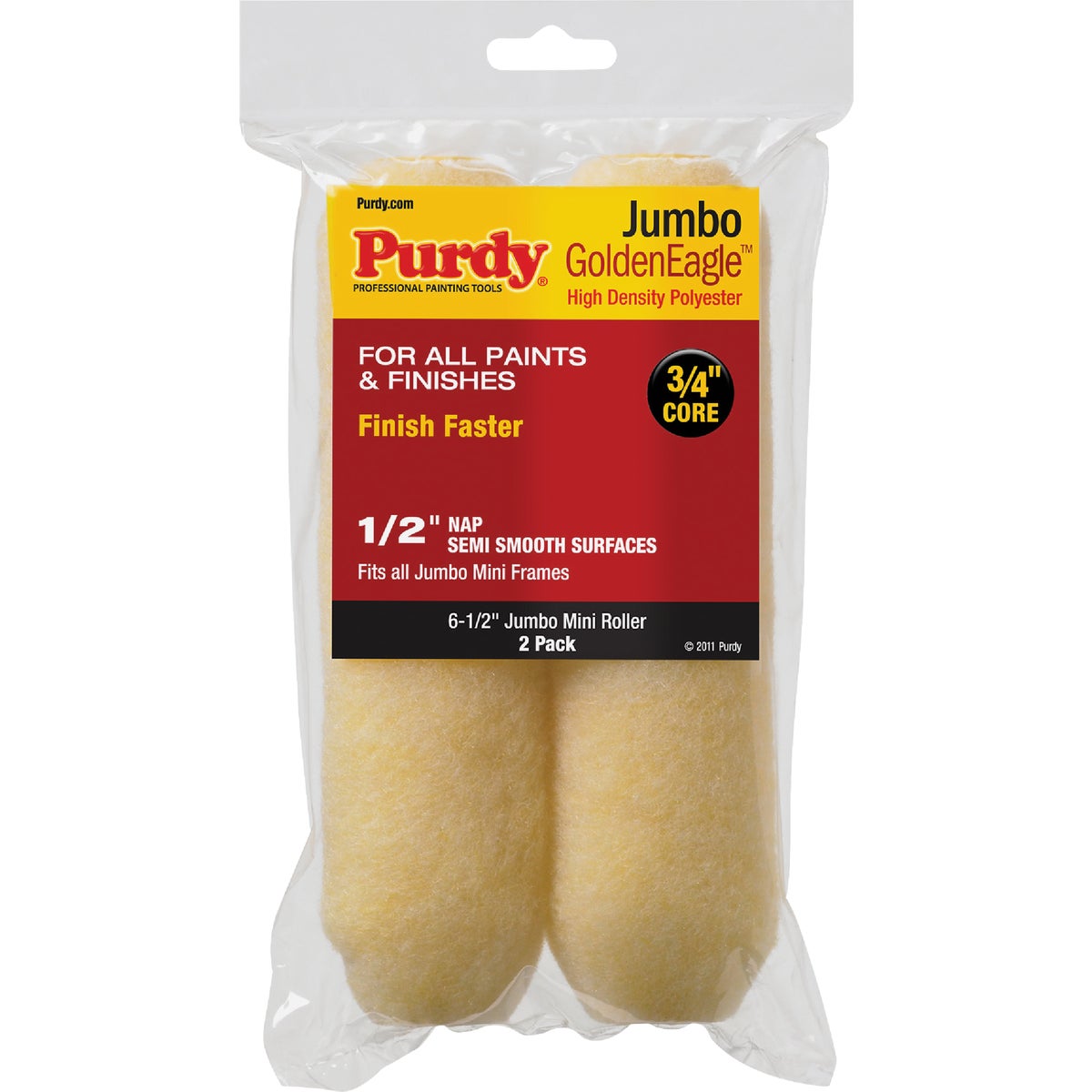 Purdy Jumbo Golden Eagle 6-1/2 In. x 1/2 In. Mini Knit Fabric Roller Cover (2-Pack)