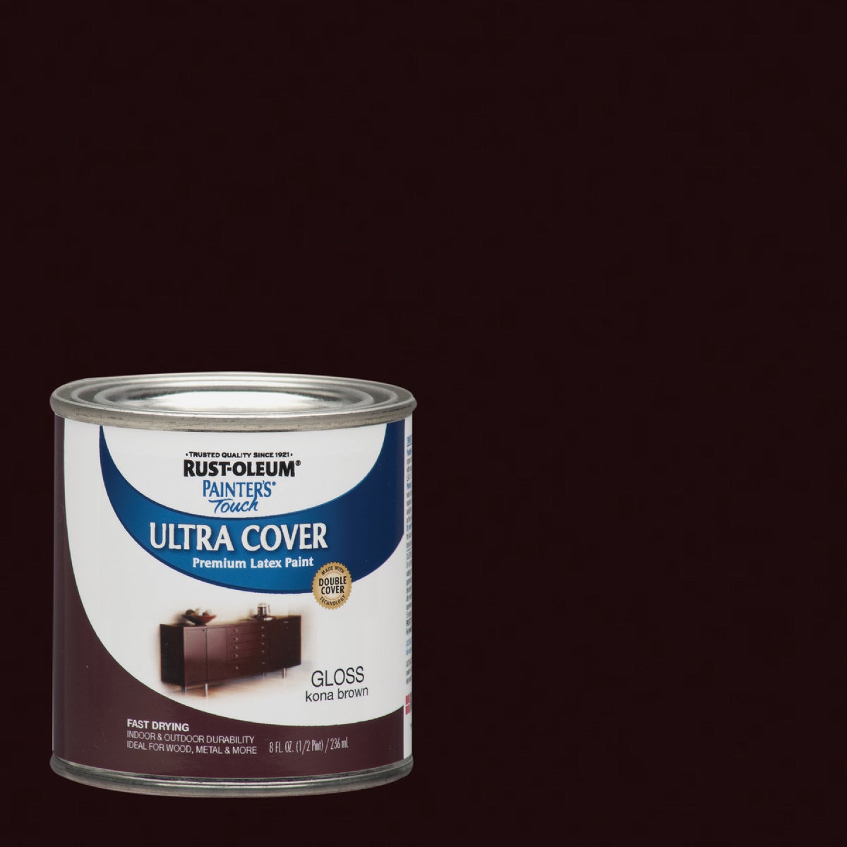 Rust-Oleum Painter's Touch 2X Ultra Cover Premium Latex Paint, Kona Brown, 1/2 Pt.