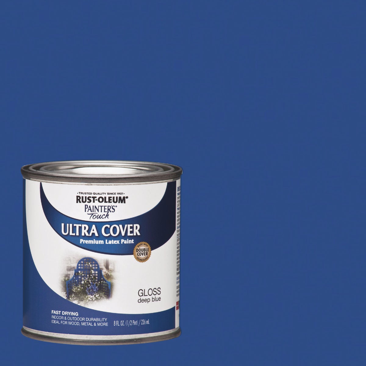 Rust-Oleum Painter's Touch 2X Ultra Cover Premium Latex Paint, Deep Blue, 1/2 Pt.