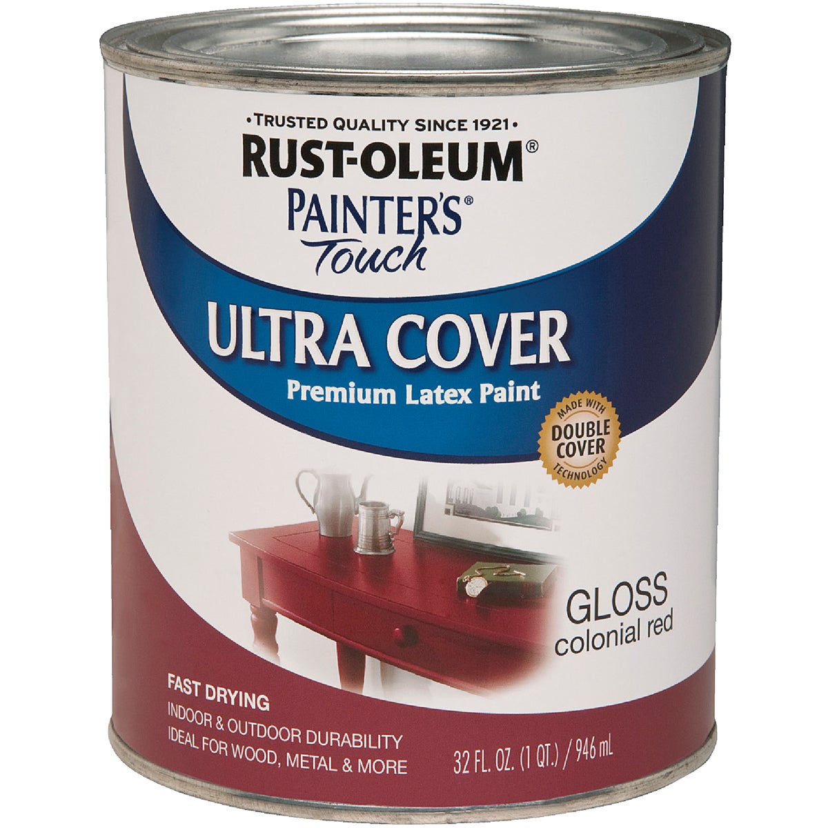 Rust-Oleum Painter's Touch 2X Ultra Cover Premium Latex Paint, Colonial Red, 1 Qt.