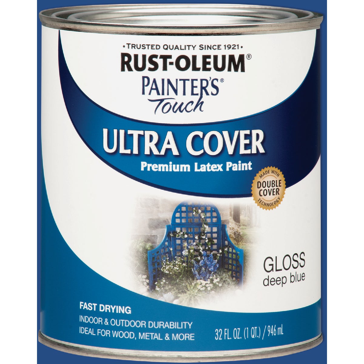 Rust-Oleum Painter's Touch 2X Ultra Cover Premium Latex Paint, Deep Blue, 1 Qt.