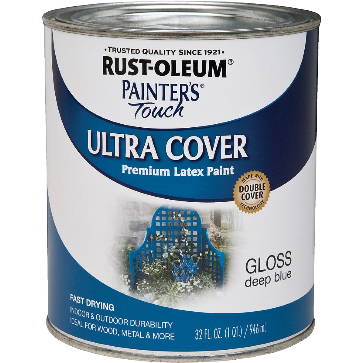 Rust-Oleum Painter's Touch 2X Ultra Cover Premium Latex Paint, Deep Blue, 1 Qt.