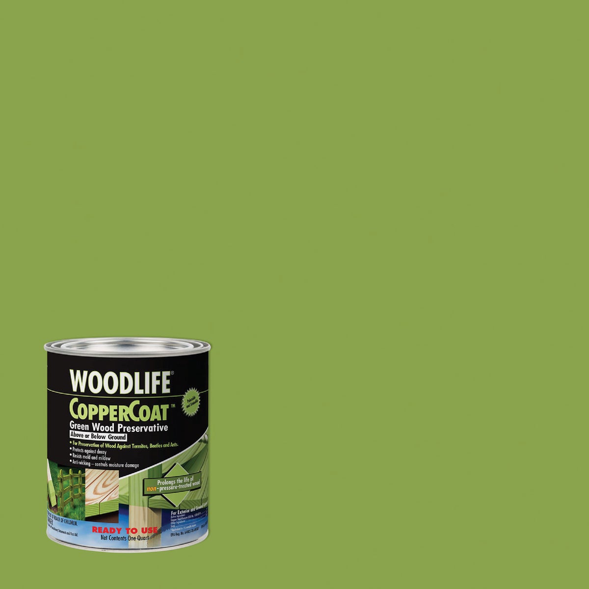 Rust-Oleum Woodlife Water-Based Coppercoat Green Wood Preservative, 1 Qt.