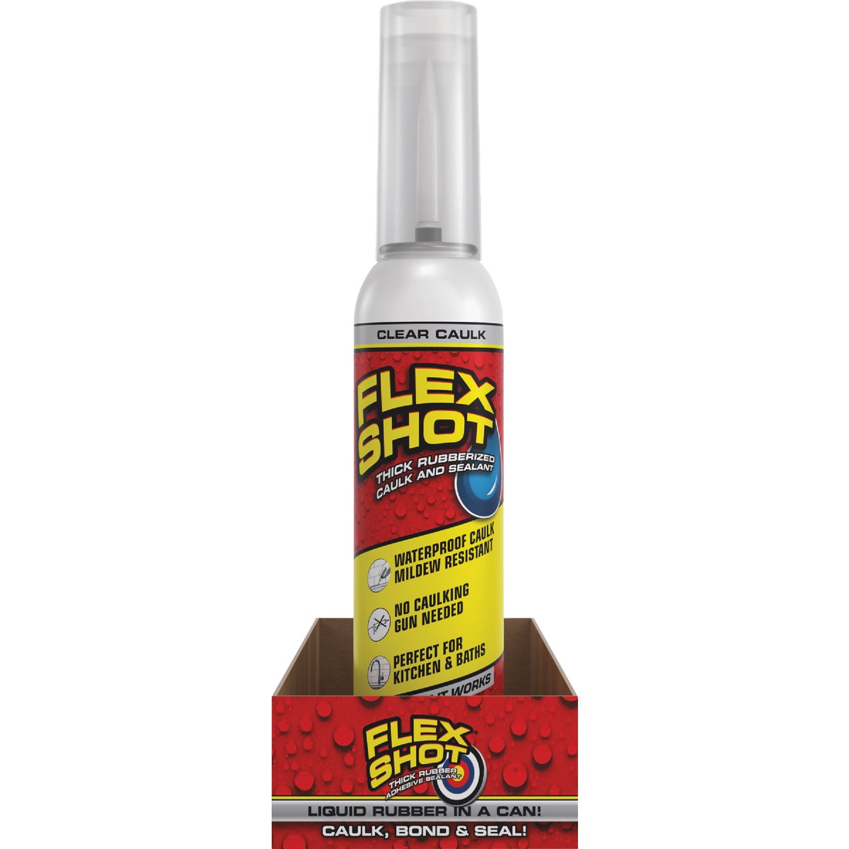 FLEX SHOT 8 Oz. Adhesive Rubber Sealant, Clear