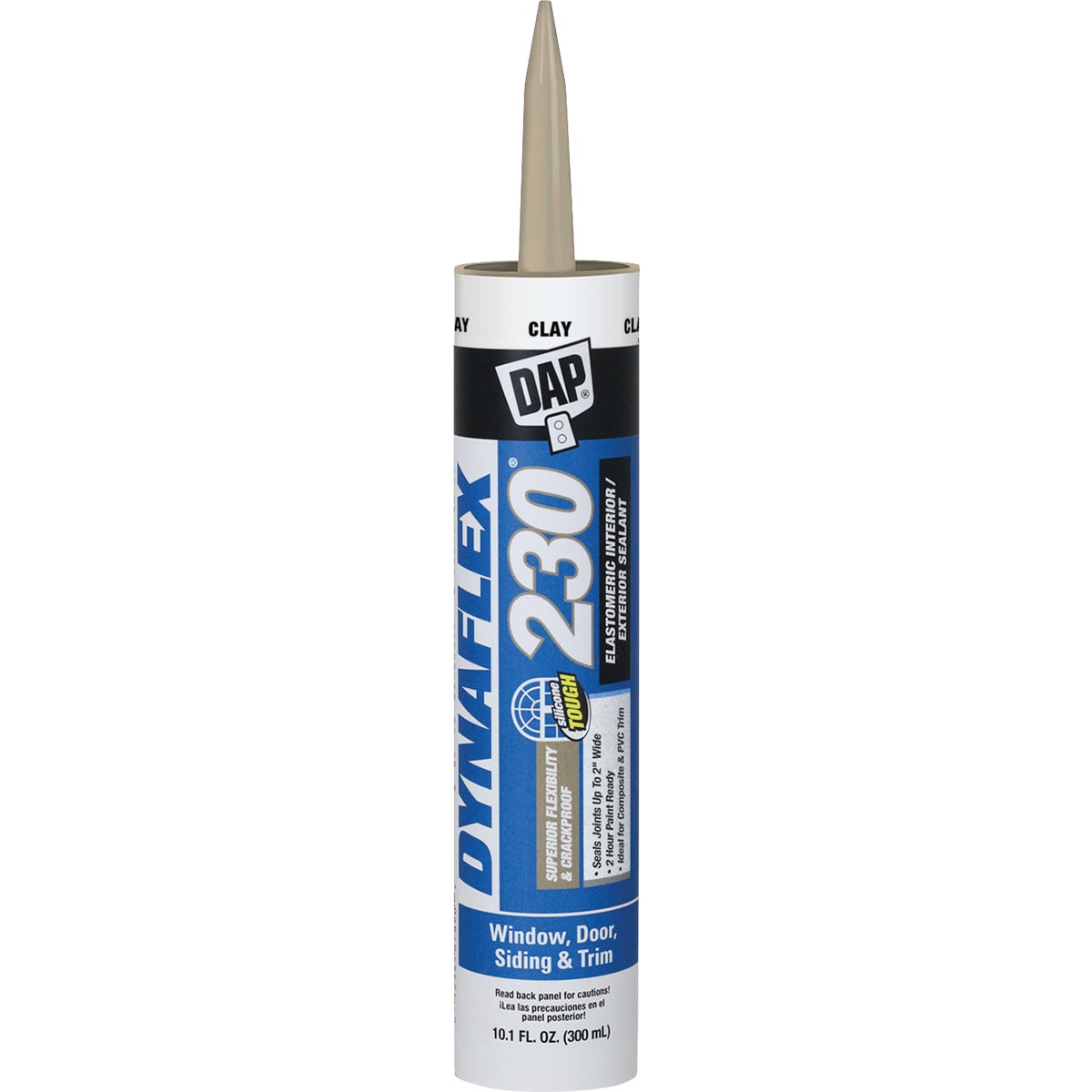 DAP DYNAFLEX 230 10.1 Oz. 100% Waterproof Window, Door, Siding & Trim Elastomeric Sealant, Clay