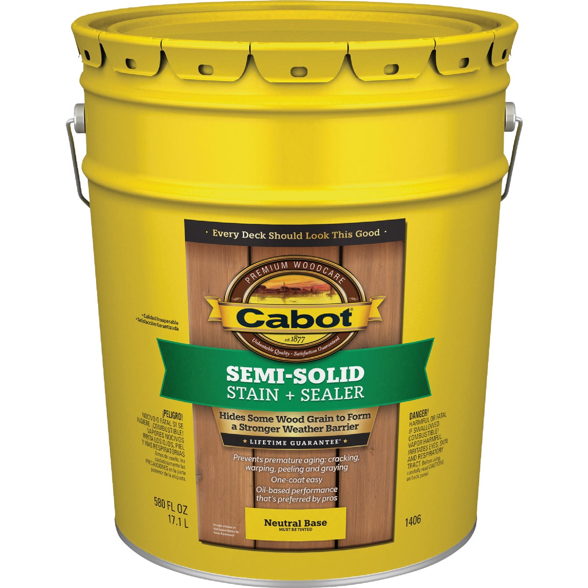 Cabot Semi-Solid Deck & Siding Stain, Neutral, 5 Gal.