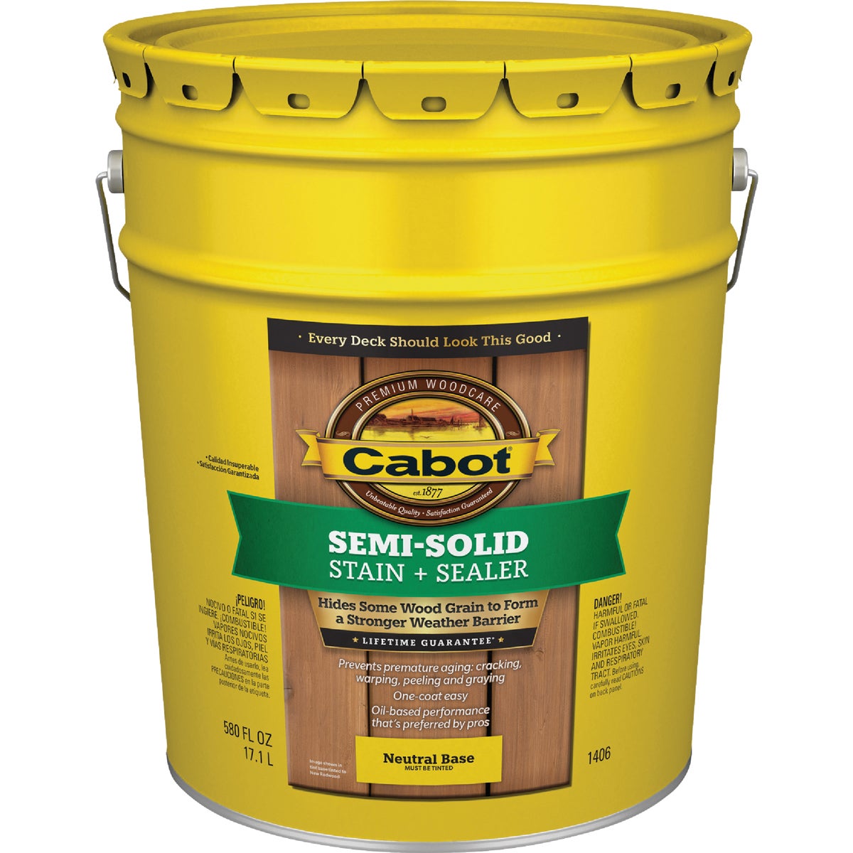 Cabot Semi-Solid Deck & Siding Stain, 1406 Neutral, 5 Gal.