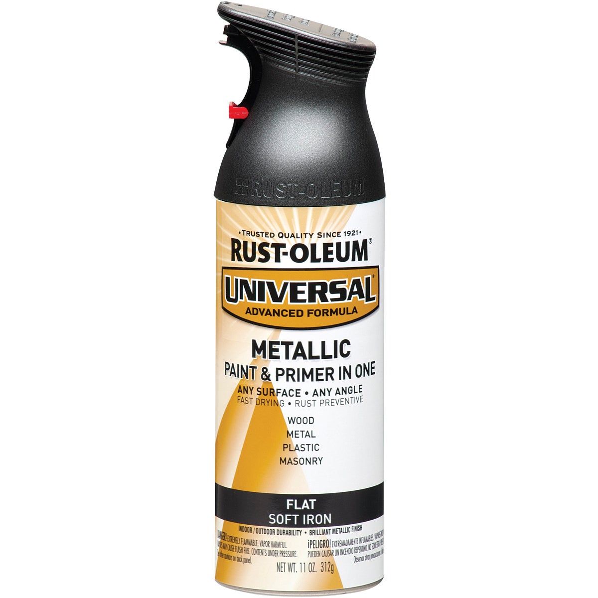 Rust-Oleum Universal 11 Oz. Metallic Flat All-Surface Spray Paint & Primer In One, Soft Iron