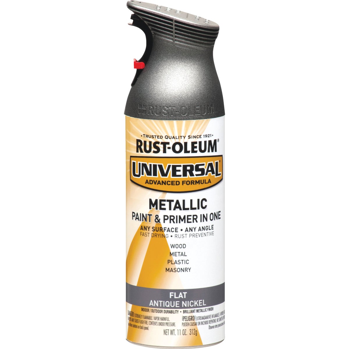 Rust-Oleum Universal 11 Oz. Metallic Flat All-Surface Spray Paint & Primer In One, Antique Nickel