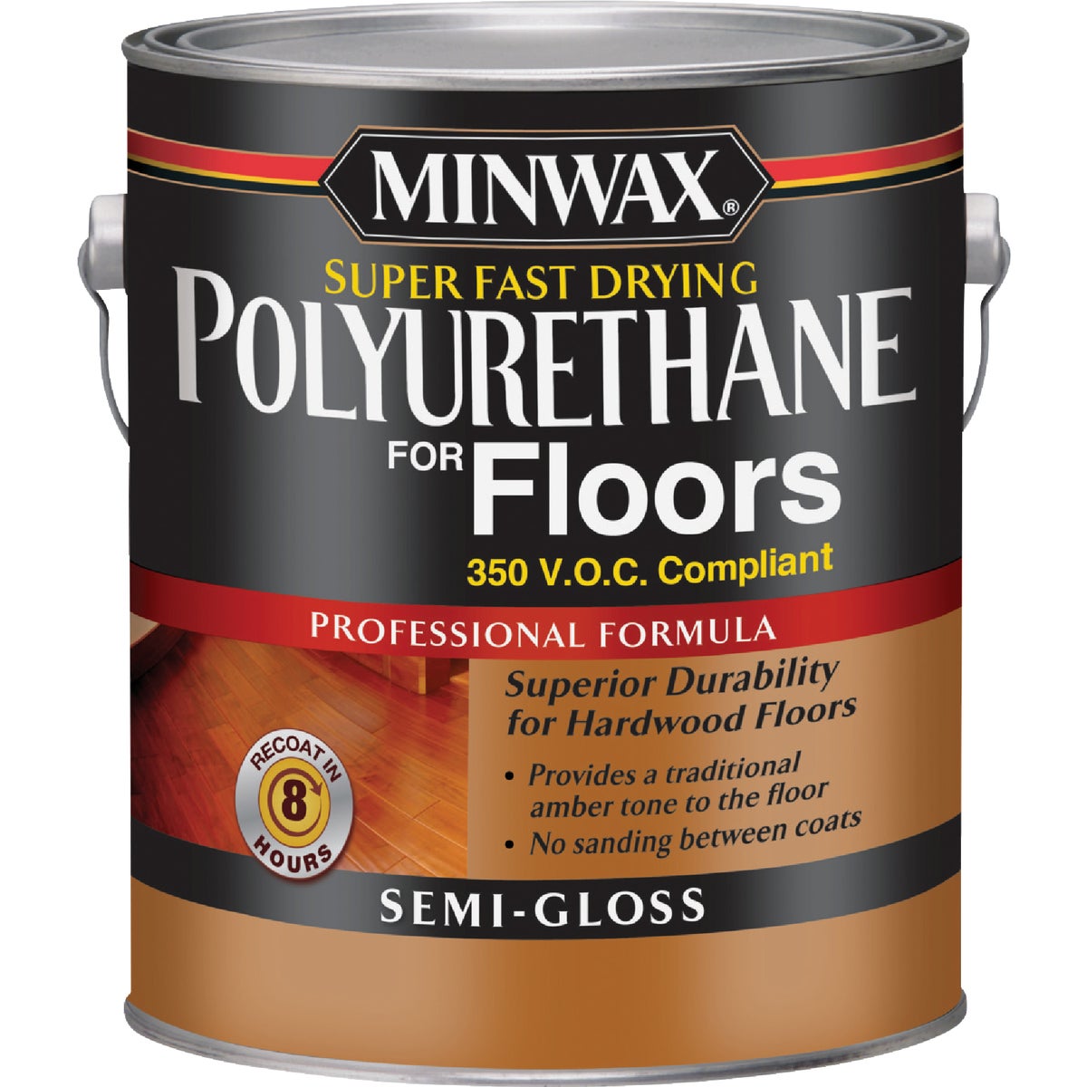 Minwax Clear Semi-Gloss VOC Fast Drying Polyurethane For Floor, 1 Gal.