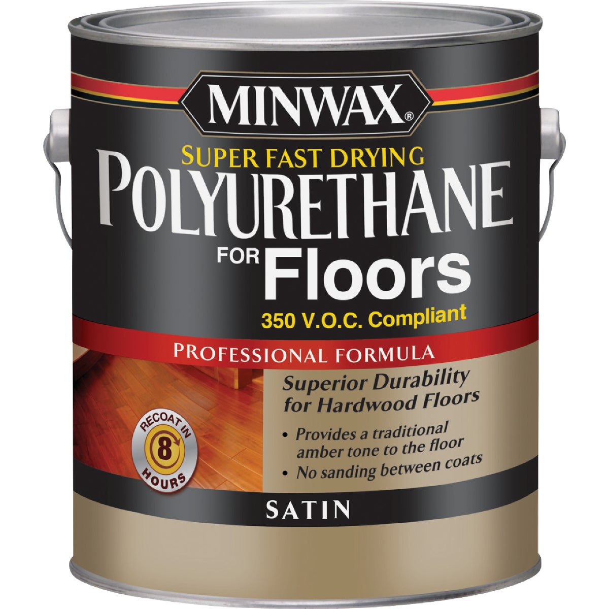 Minwax Clear Satin VOC Fast Drying Polyurethane For Floor, 1 Gal.