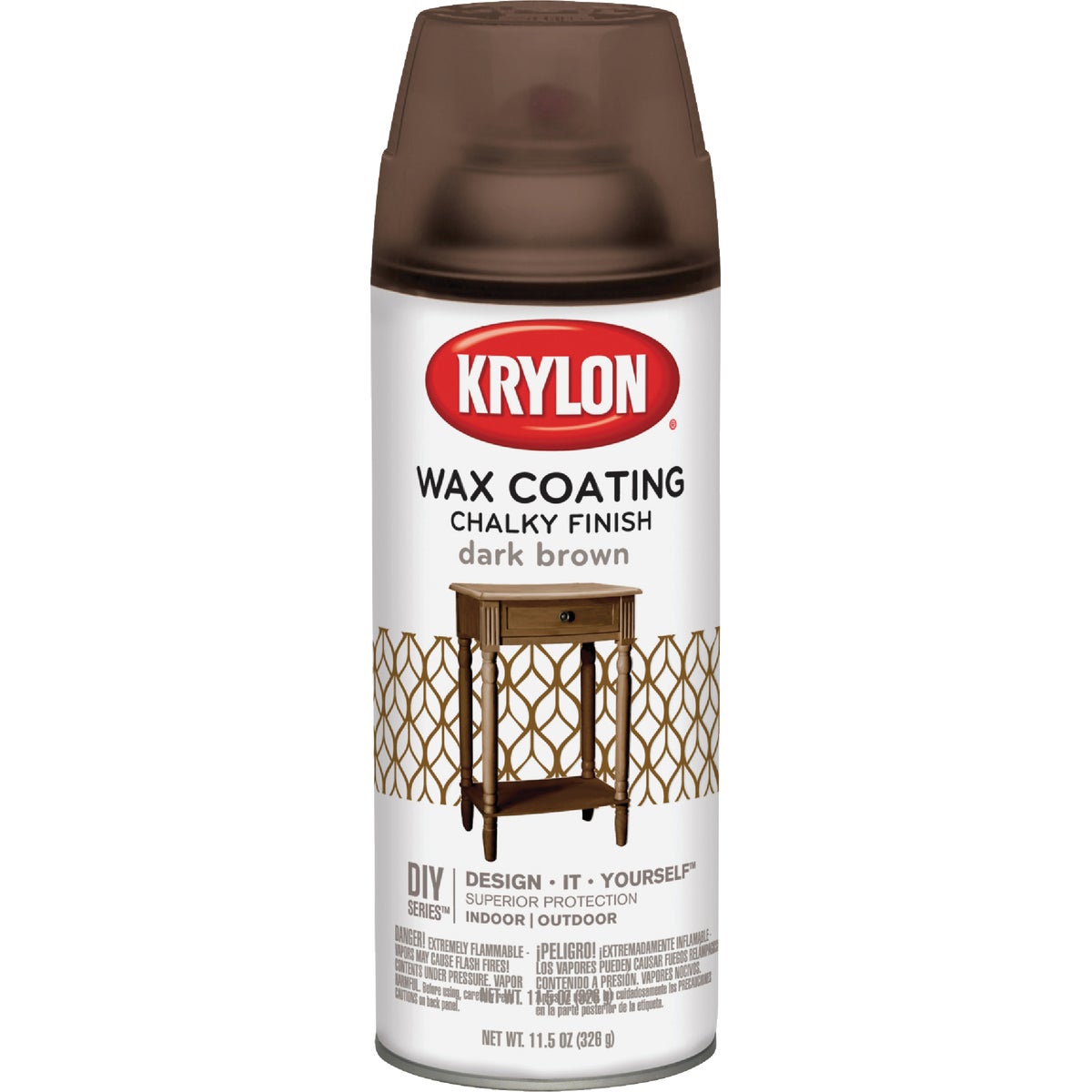 Krylon CHALKY FINISH 11.5 Oz. Subtle Wax Coating Spray Paint, Dark Brown