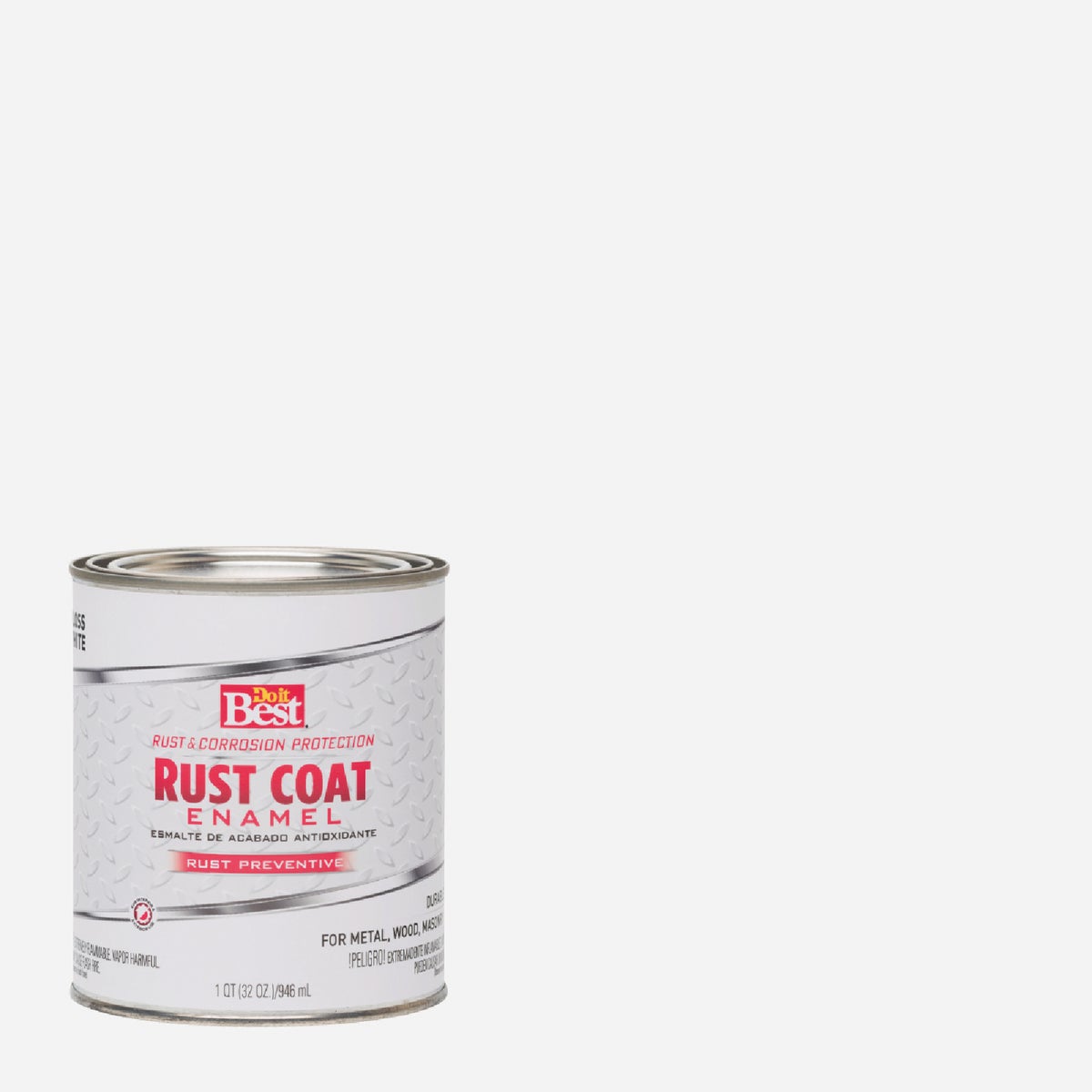 Do it Best Rust Coat Oil-Based Gloss Enamel, White, 1 Qt.