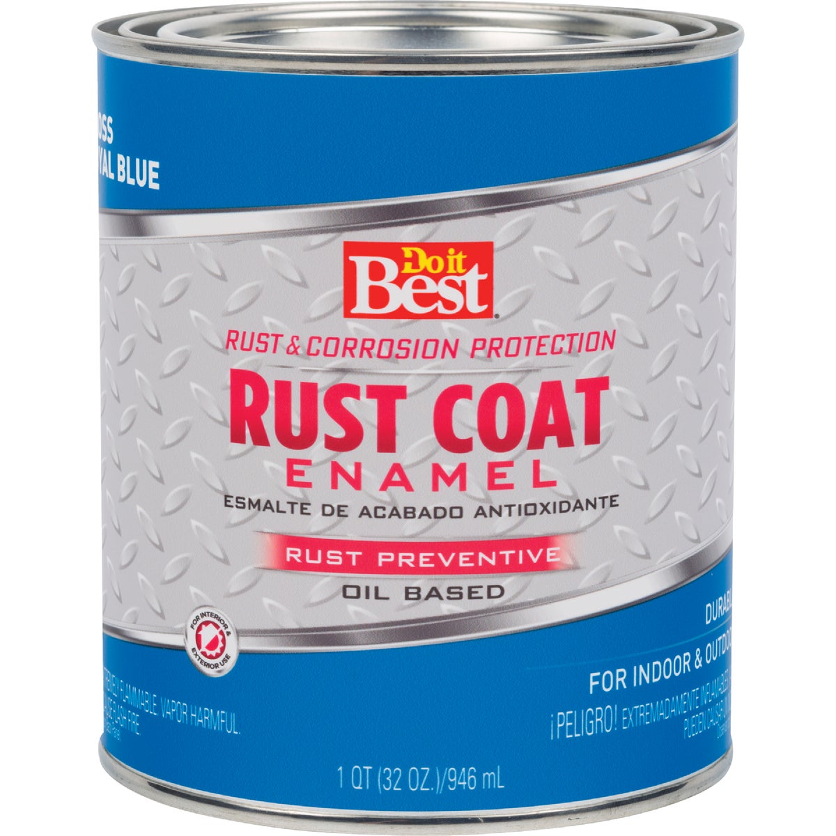 Do it Best Rust Coat Oil-Based Gloss Enamel, Royal Blue, 1 Qt.