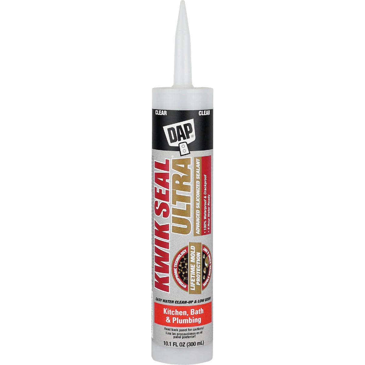 DAP KWIK SEAL ULTRA 10.1 Oz. Clear Kitchen & Bath Silicone Sealant