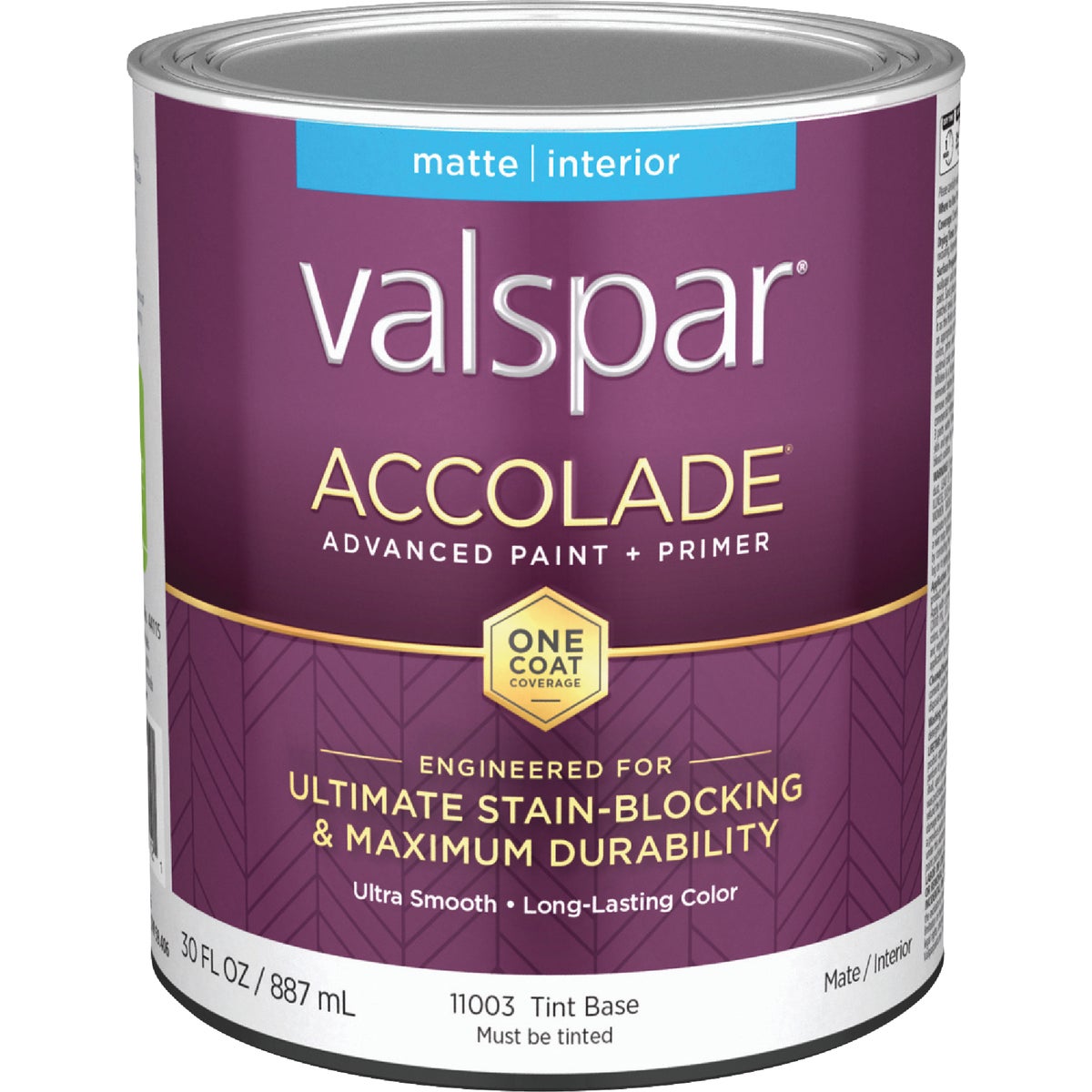 Valspar Accolade Super Premium 100% Acrylic Paint & Primer Matte Interior Wall Paint, Tint Base, 1 Qt.