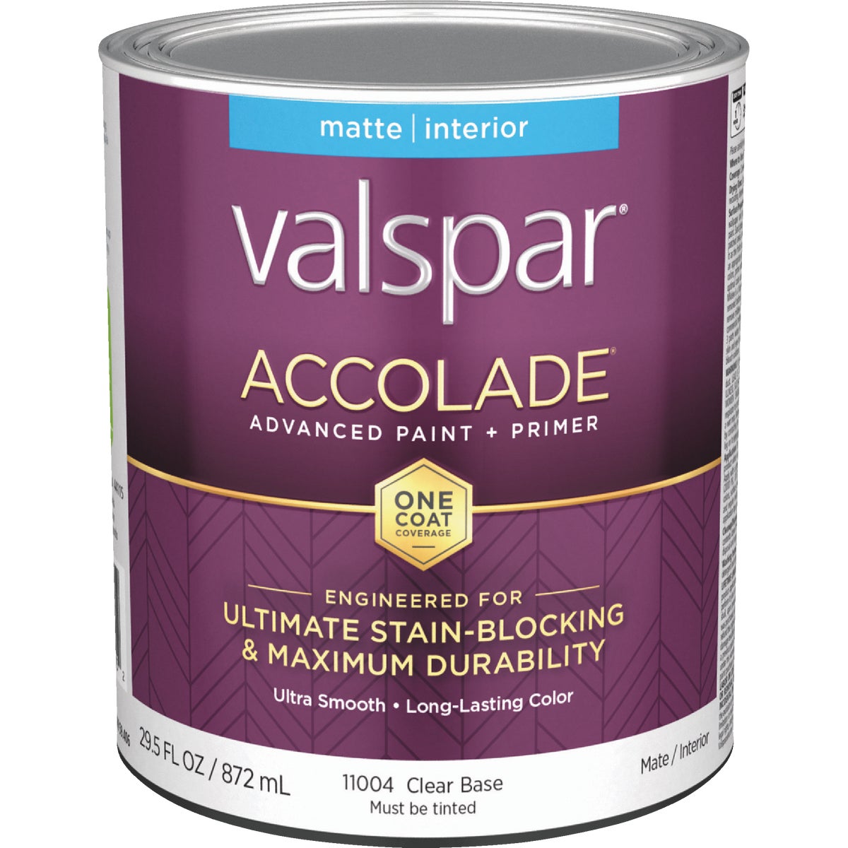 Valspar Accolade Super Premium 100% Acrylic Paint & Primer Matte Interior Wall Paint, Clear Base, 1 Qt.