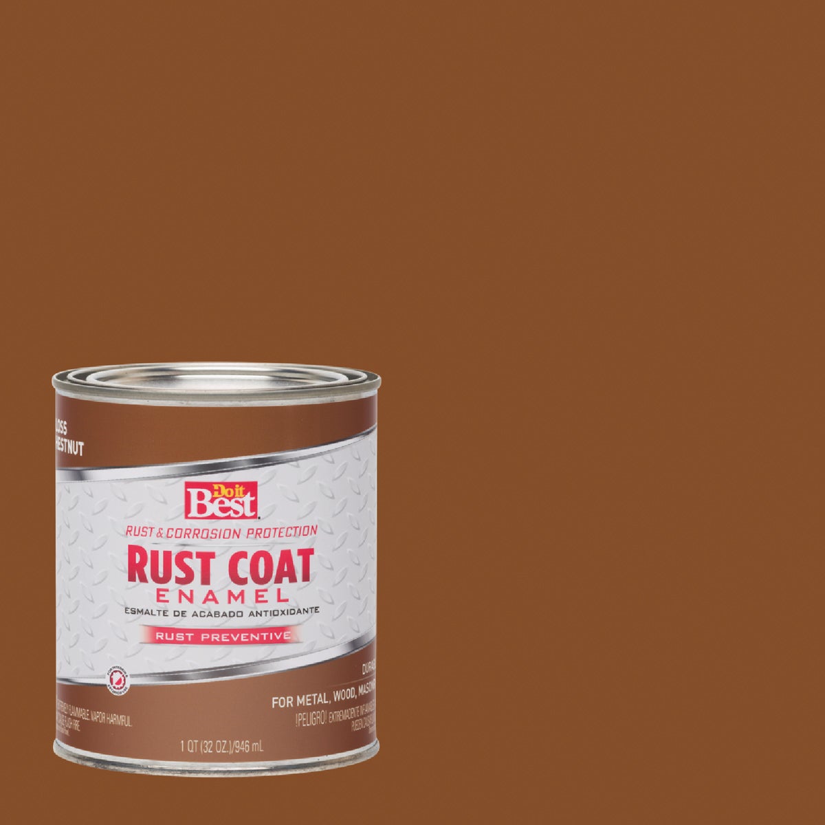 Do it Best Rust Coat Oil-Based Gloss Enamel, Chestnut, 1 Qt.