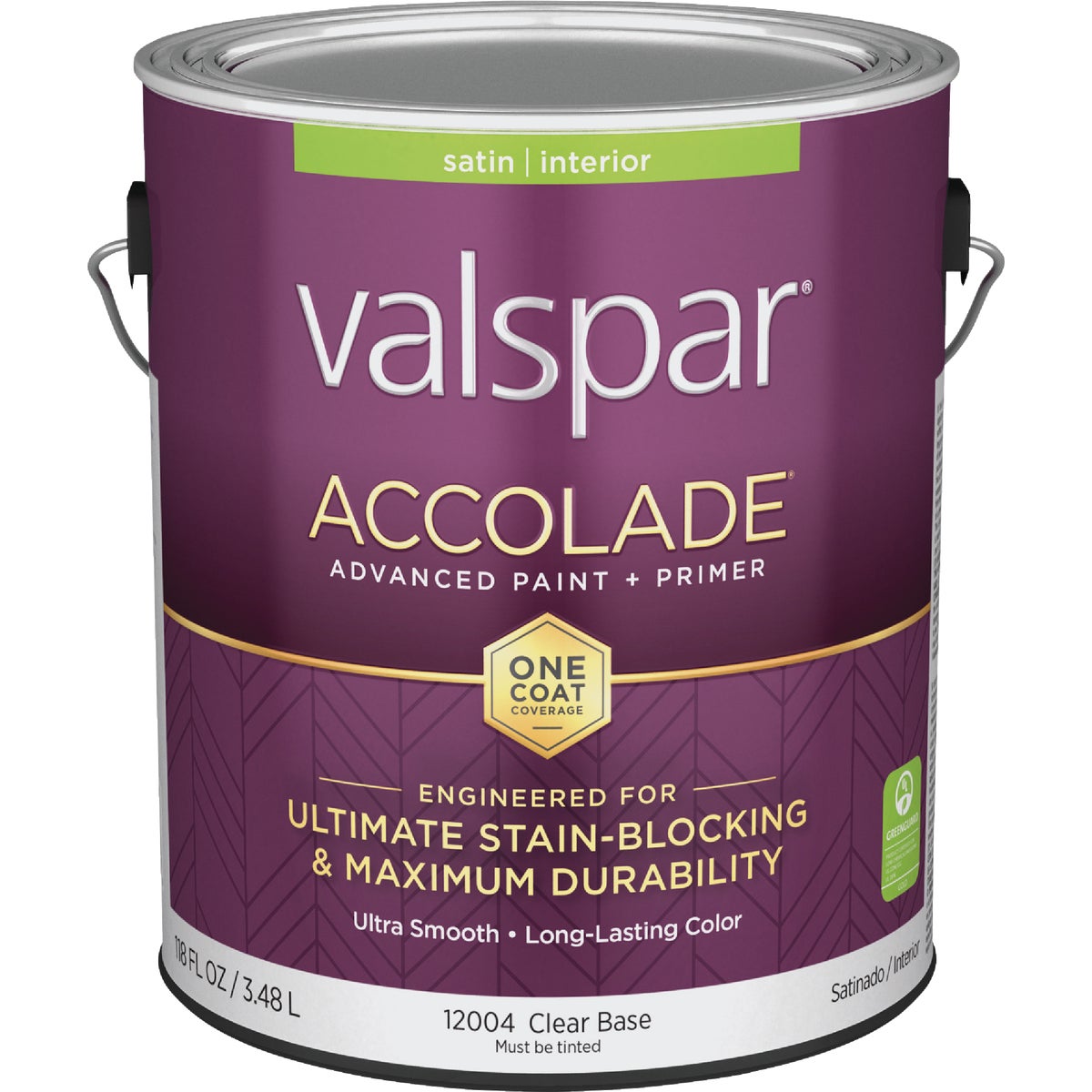 Valspar Accolade Super Premium 100% Acrylic Paint & Primer Satin Interior Wall Paint, Clear Base, 1 Gal.