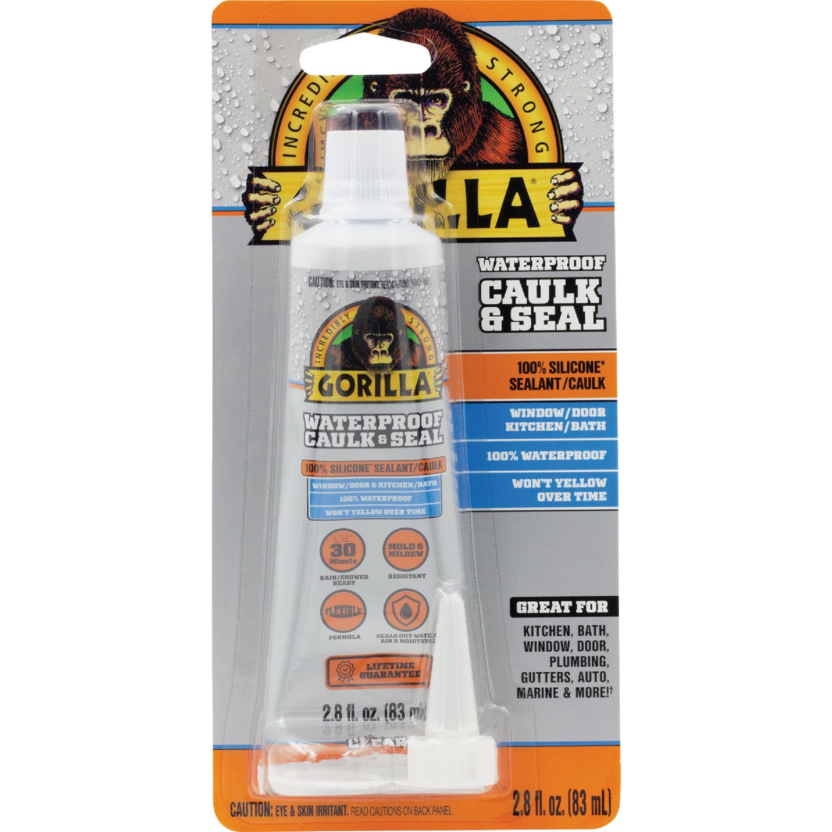 Gorilla 2.8 Oz. Clear Caulk & Seal