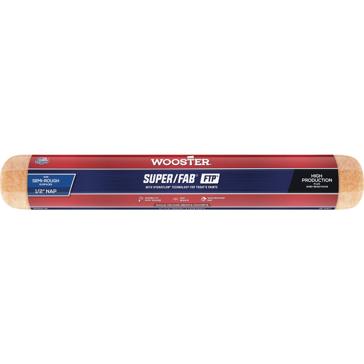 Wooster Super/Fab FTP 18 In. x 1/2 In. Knit Fabric Roller Cover