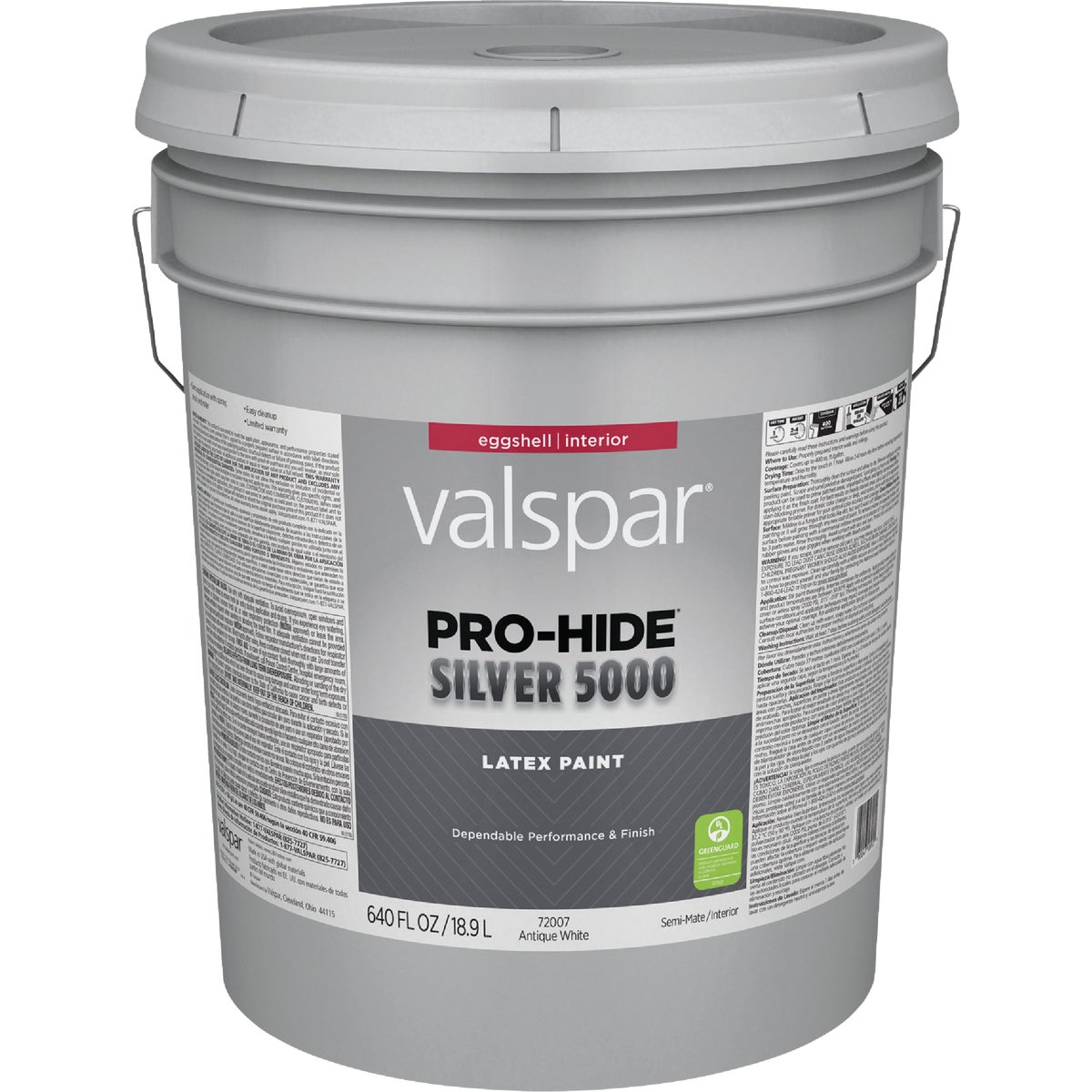 Valspar Pro-Hide Silver 5000 Latex Eggshell Interior Wall Paint, Antique White, 5 Gal.