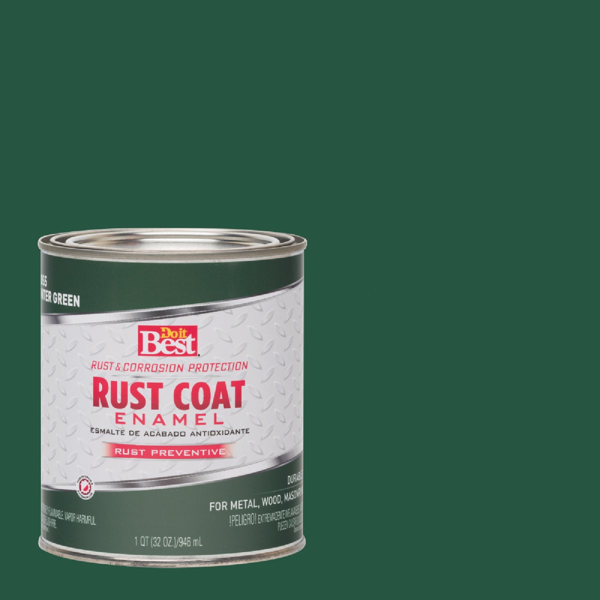 Do it Best Rust Coat Oil-Based Gloss Enamel, Hunter Green, 1 Qt.