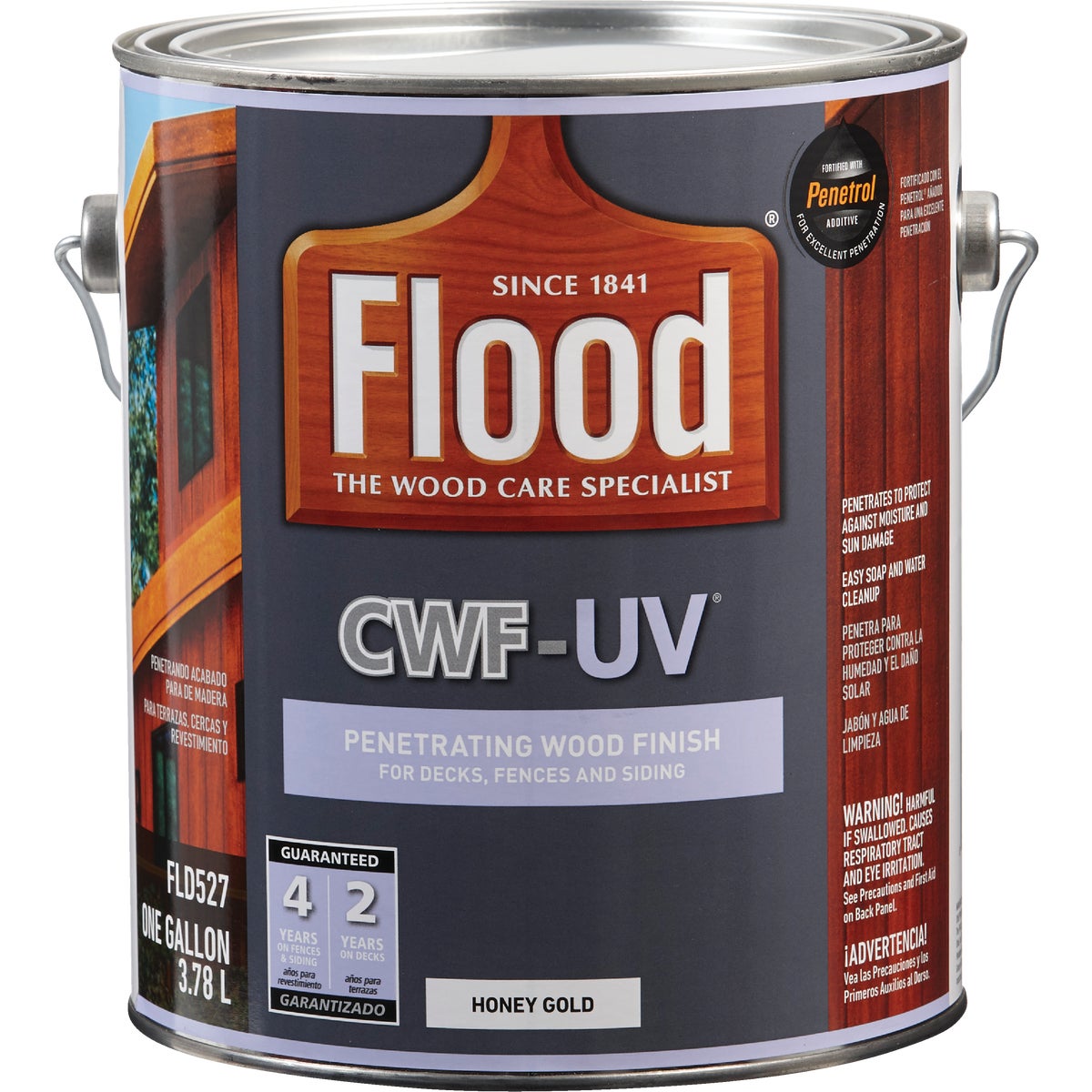 Flood CWF-UV Oil-Modified Fence Deck and Siding Wood Finish, Honey Gold, 1 Gal.