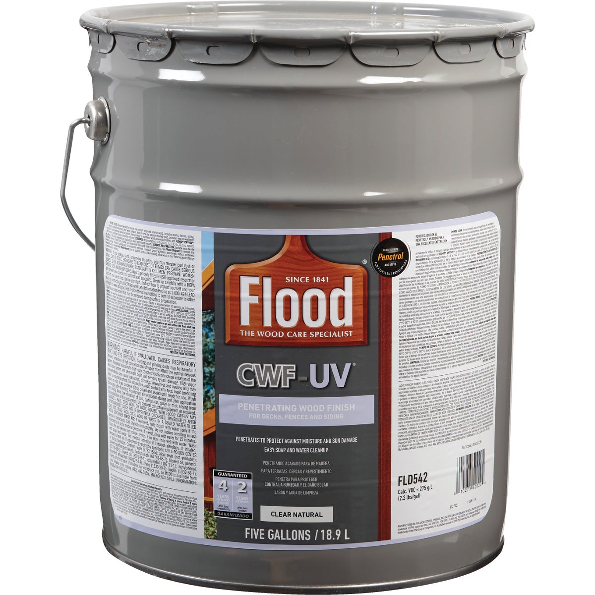 Flood CWF-UV Oil-Modified Fence Deck and Siding Wood Finish, Natural, 5 Gal.