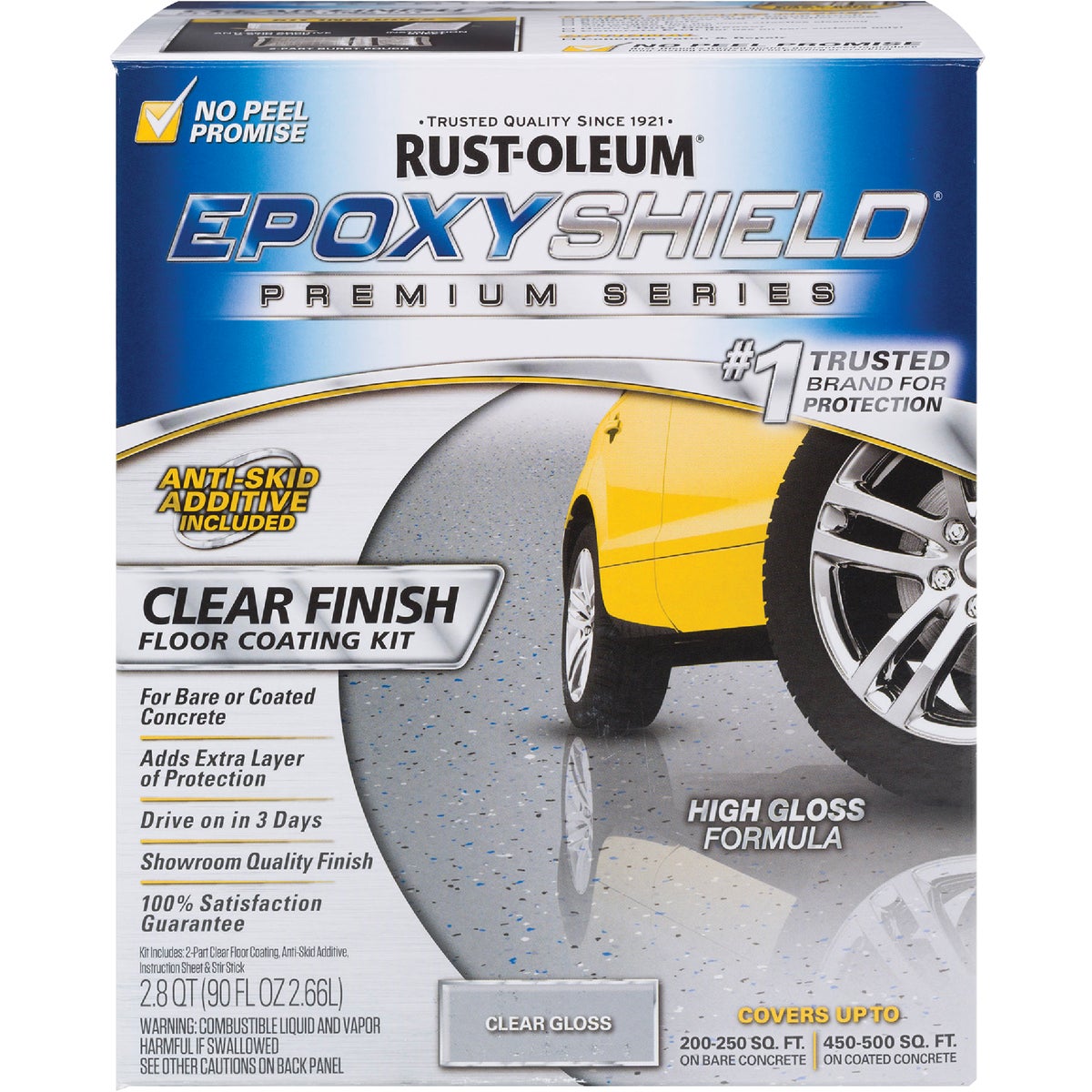 Rust-Oleum EpoxyShield Clear Finish Floor Coating Kit, Clear, 2.8 Qt.