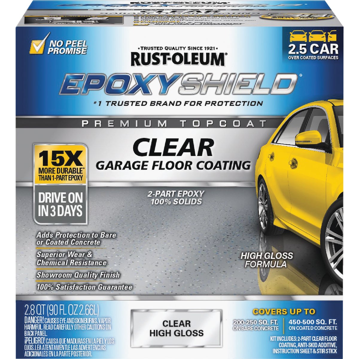 Rust-Oleum EpoxyShield Clear Finish Floor Coating Kit, Clear, 2.8 Qt.