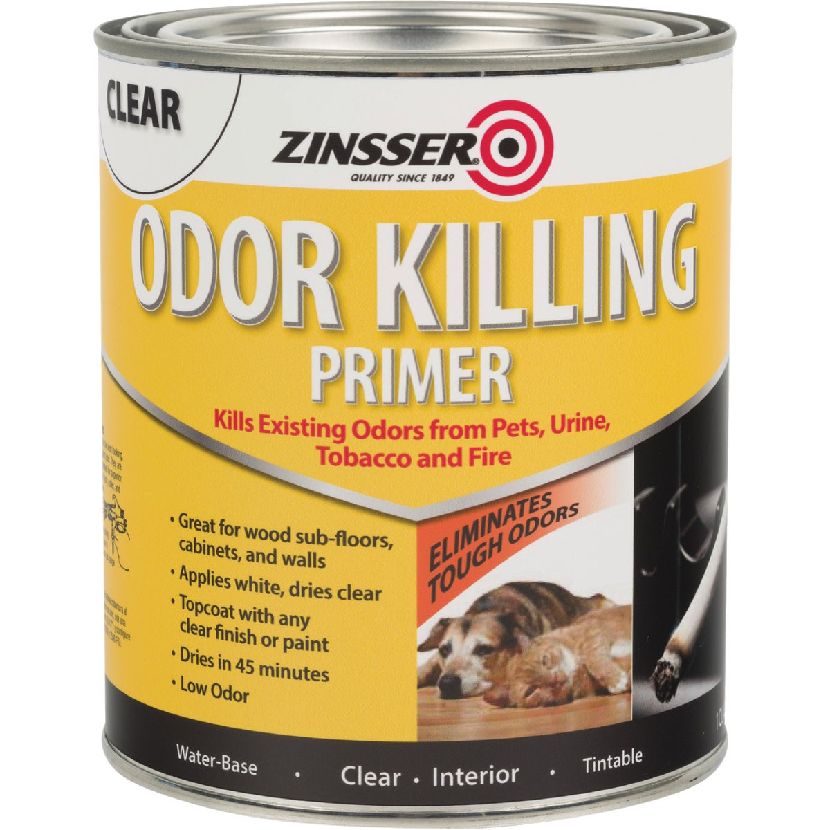 Zinsser Odor Killing Water-Based Interior Primer, White, 1 Qt.