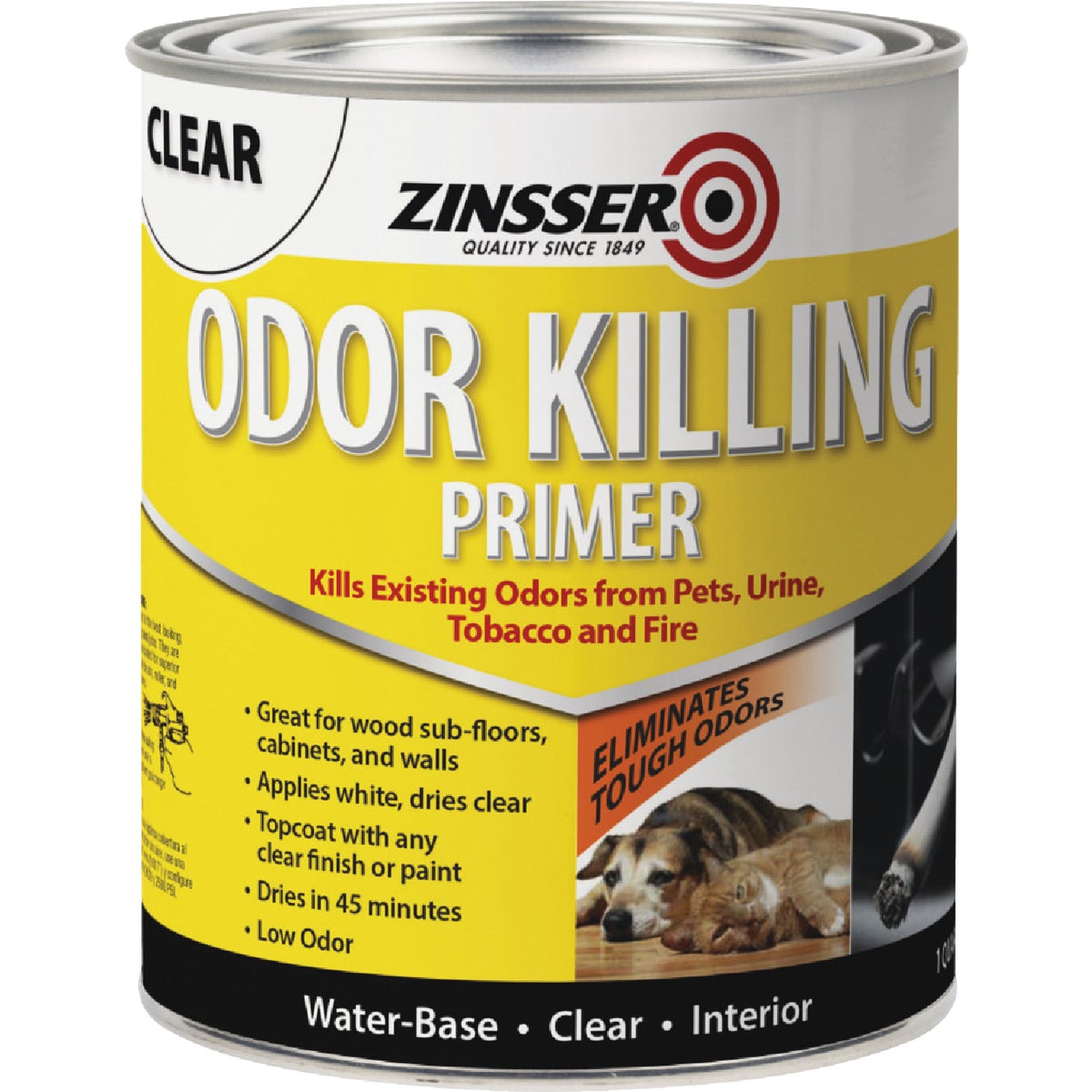 Zinsser Odor Killing Water-Based Interior Primer, White, 1 Qt.