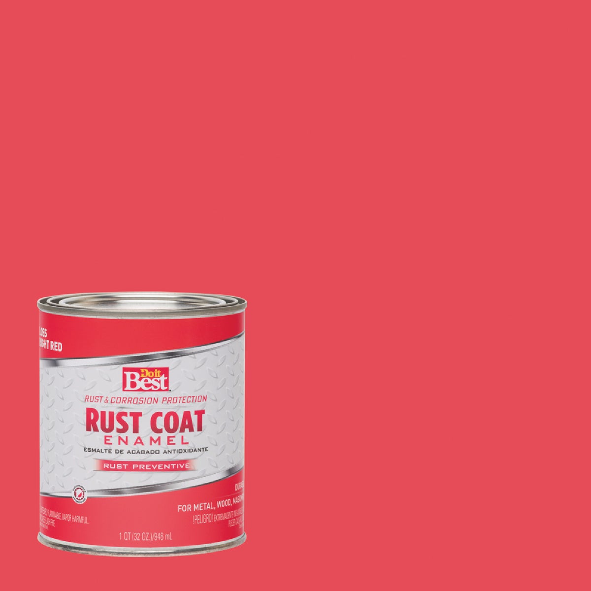 Do it Best Rust Coat Oil-Based Gloss Enamel, Bright Red, 1 Qt.