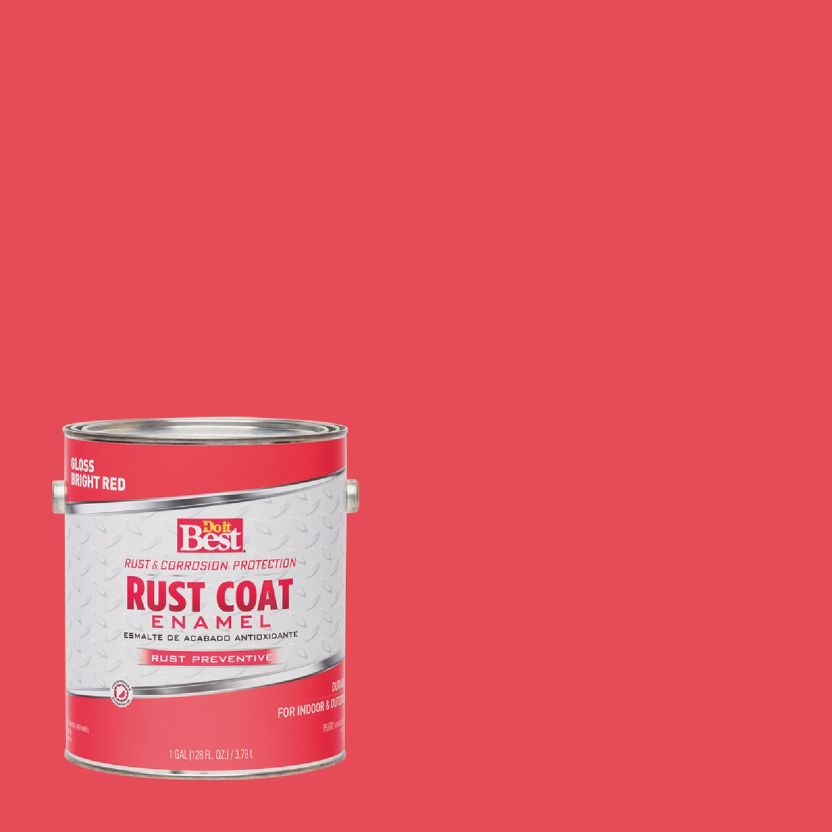 Do it Best Rust Coat Oil-Based Gloss Enamel, Bright Red, 1 Gal.