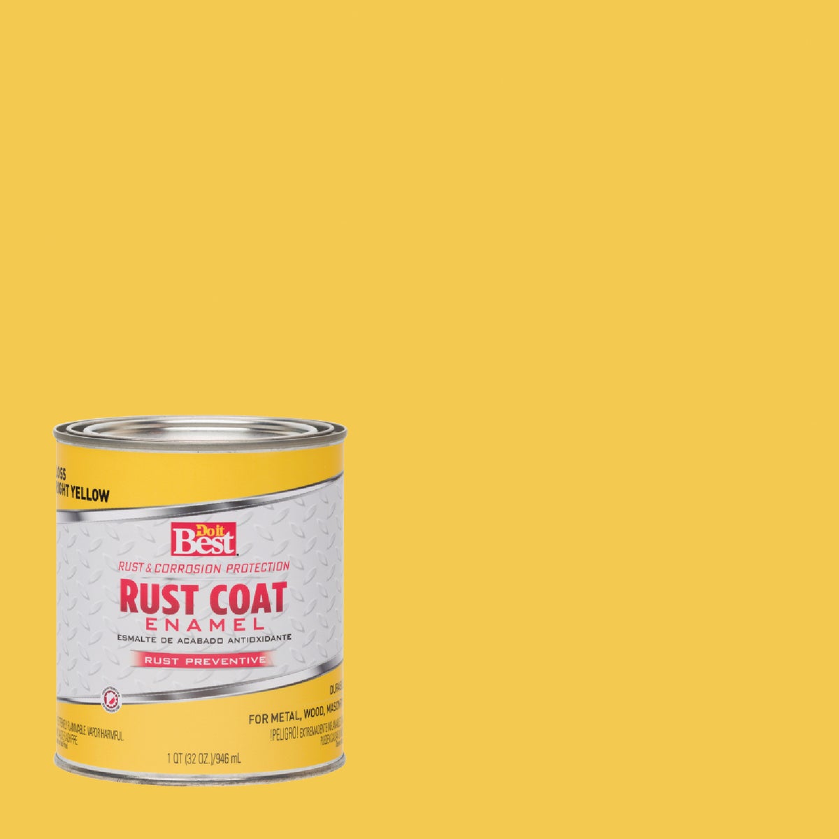 Do it Best Rust Coat Oil-Based Gloss Enamel, Bright Yellow, 1 Qt.