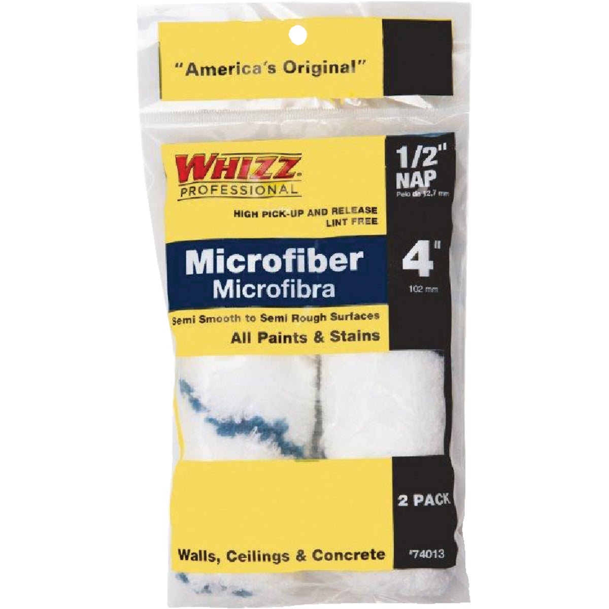 Whizz Xtra Sorb 4 In. x 1/2 In. Microfiber Roller Cover (2-Pack)