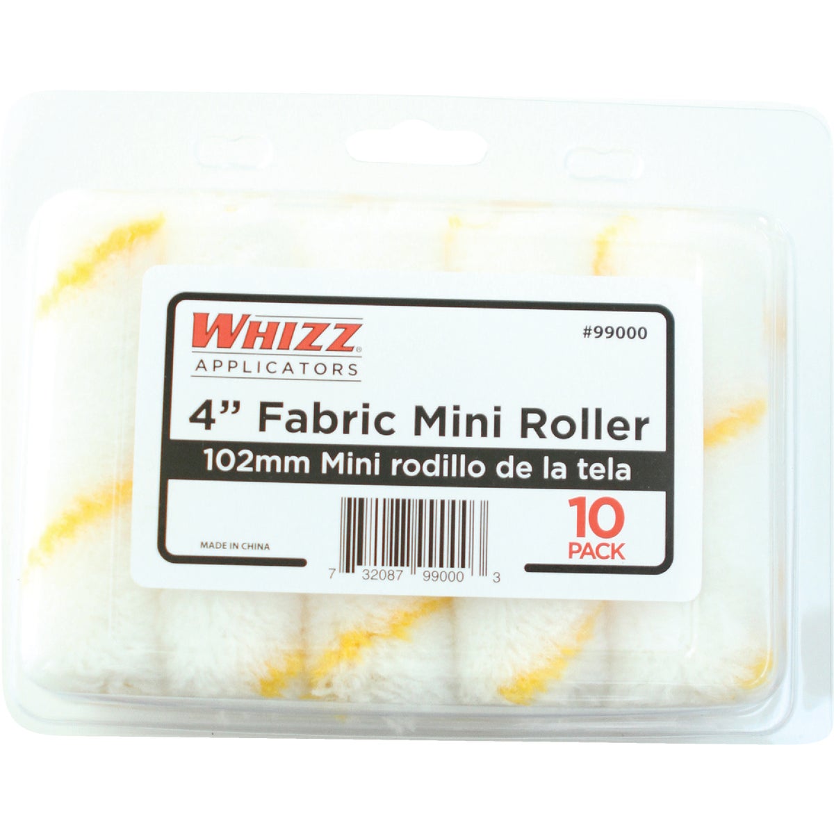 Whizz Gold Stripe 4 In. x 1/2 In. Mini Fabric Roller Cover (10-Pack)