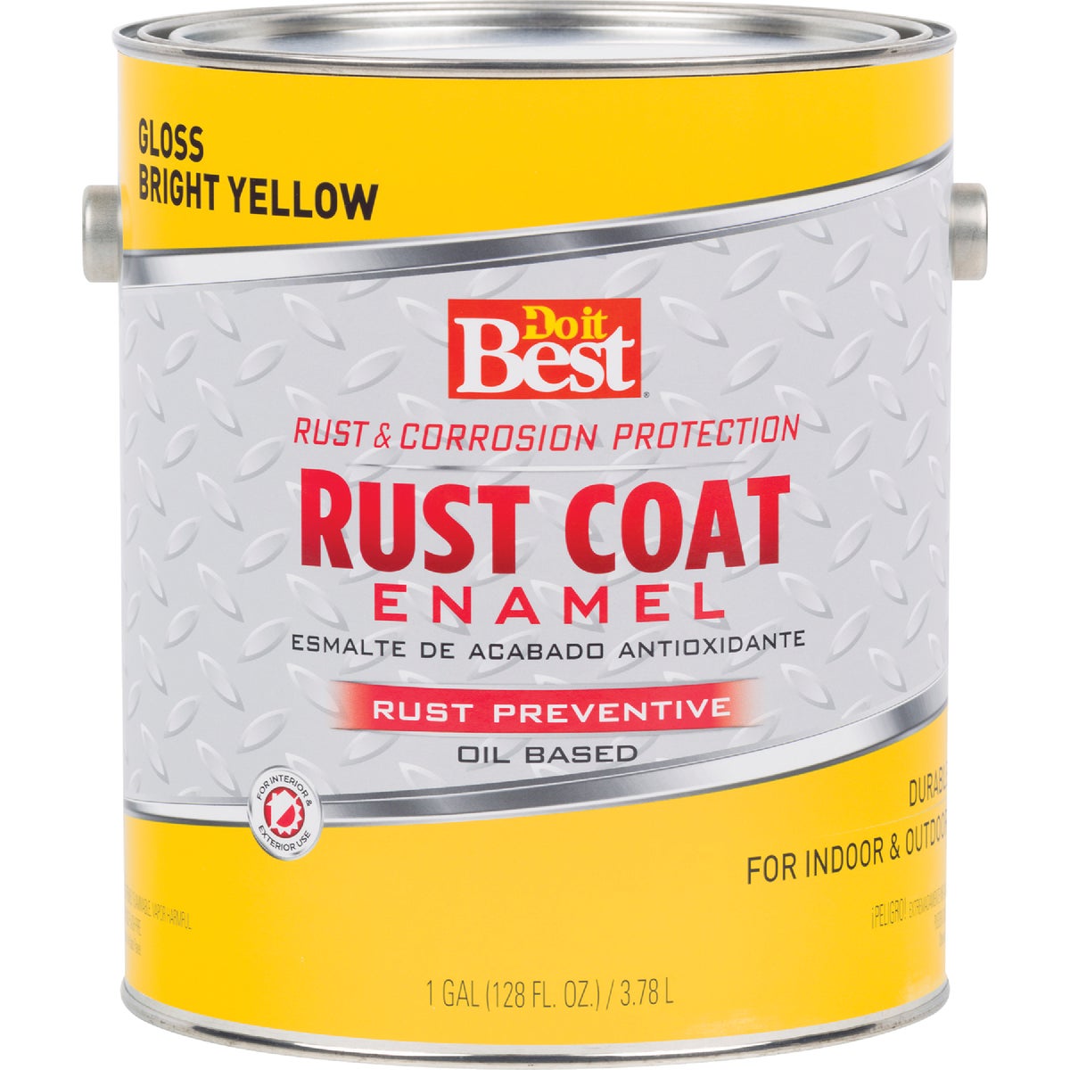Do it Best Rust Coat Oil-Based Gloss Enamel, Bright Yellow, 1 Gal.