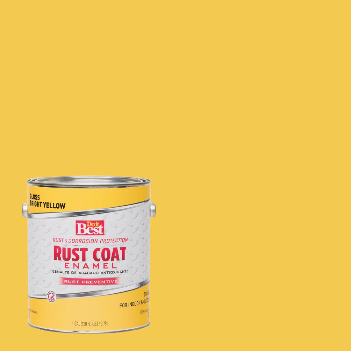 Do it Best Rust Coat Oil-Based Gloss Enamel, Bright Yellow, 1 Gal.