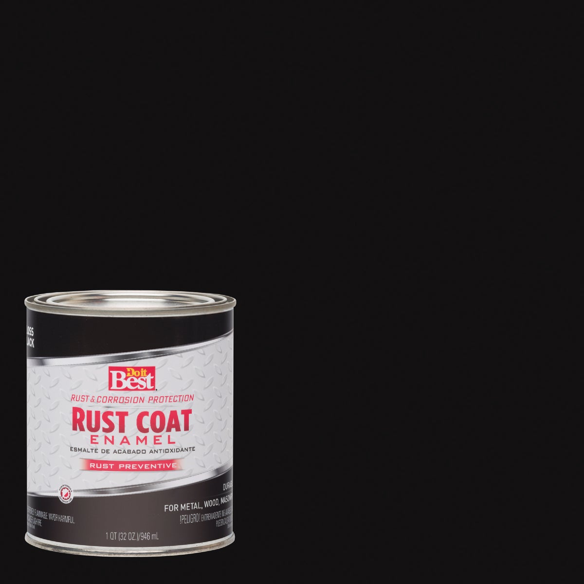 Do it Best Rust Coat Oil-Based Gloss Enamel, Black, 1 Qt.