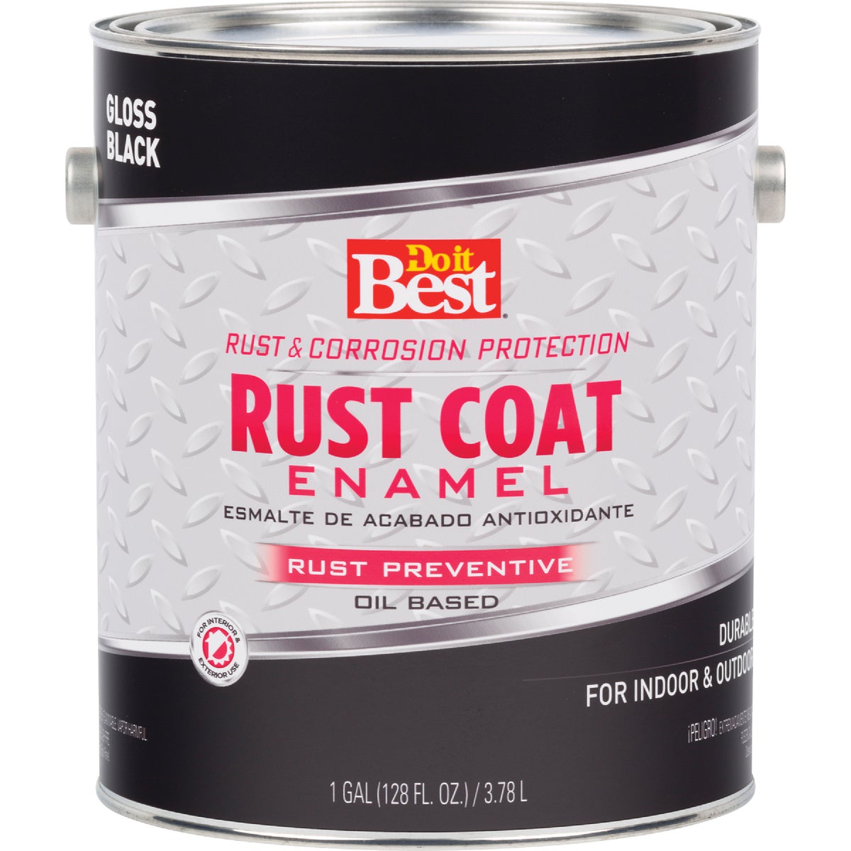 Do it Best Rust Coat Oil-Based Gloss Enamel, Black, 1 Gal.