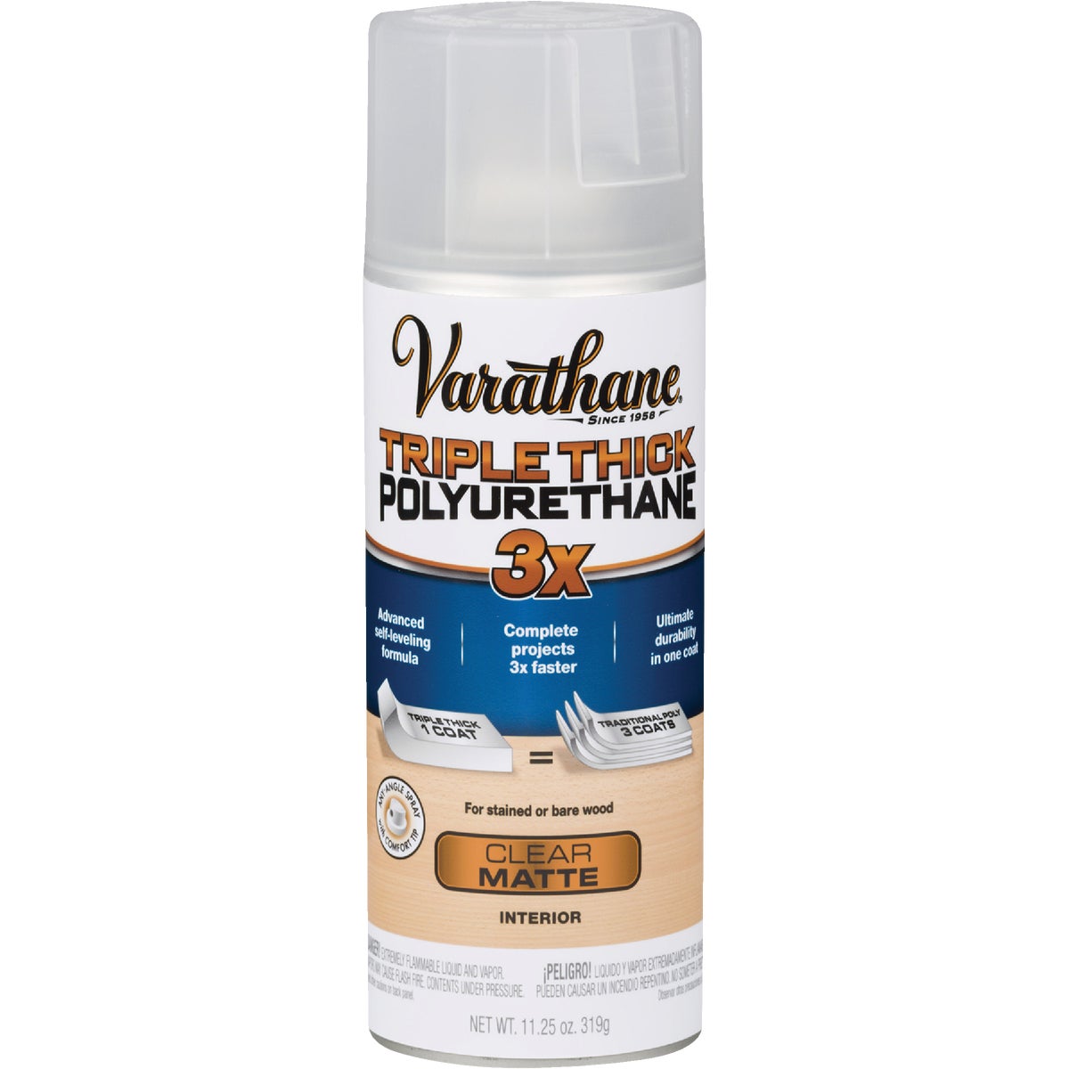Varathane Triple Thick Matte Clear Spray Polyurethane, 11.25 Oz.