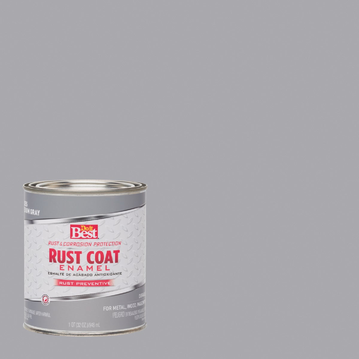 Do it Best Rust Coat Oil-Based Gloss Enamel, Medium Gray, 1 Qt.